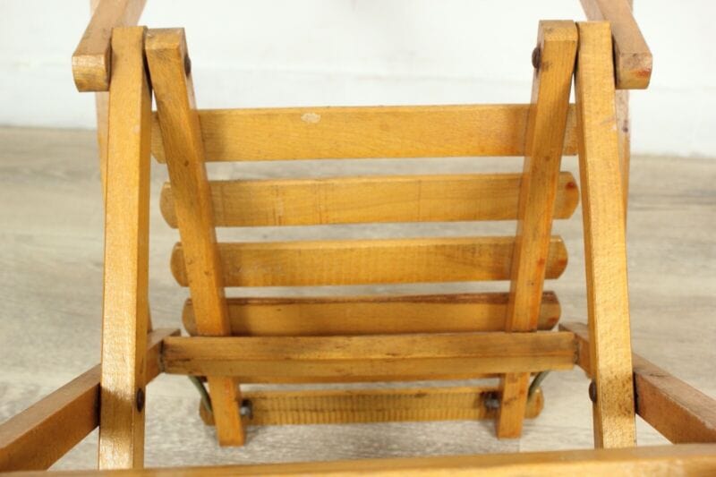 Sedia antica vintage pieghevole richiudibile sediolina in legno bambino pic nic Arredamento