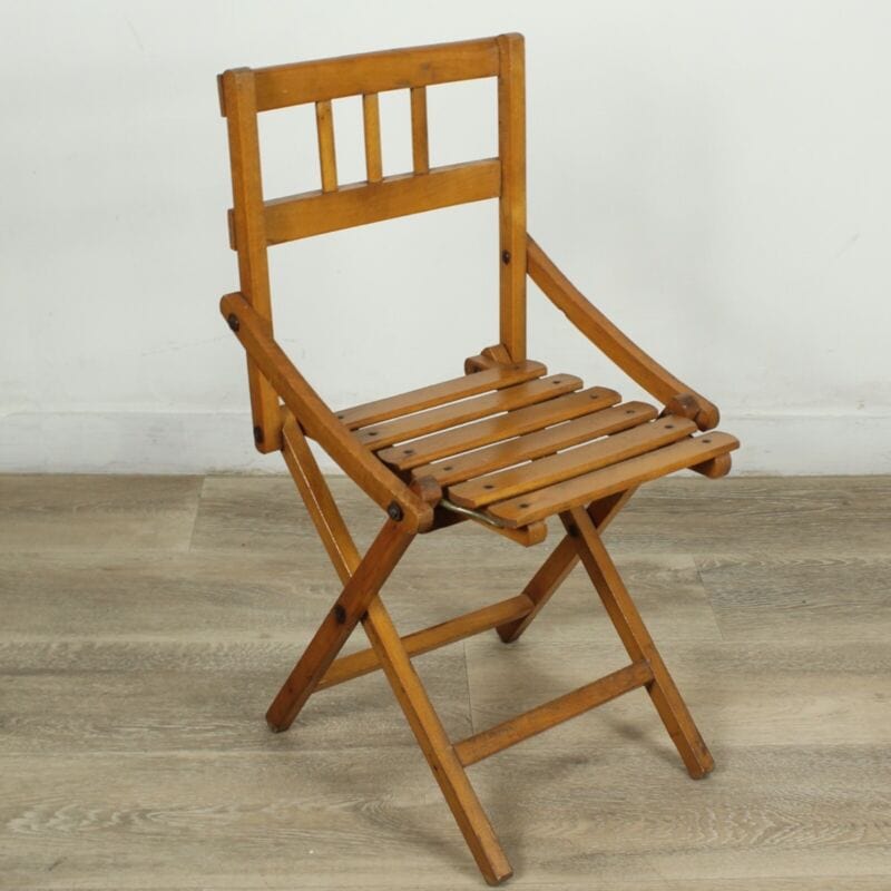Sedia antica vintage pieghevole richiudibile sediolina in legno bambino pic nic Arredamento