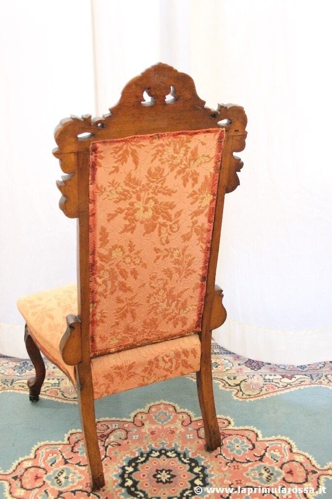 SEDIA INGLESE ANTICA IN LEGNO POLTRONA EPOCA 800 VICTORIAN NURSING CHAIR Arredamento