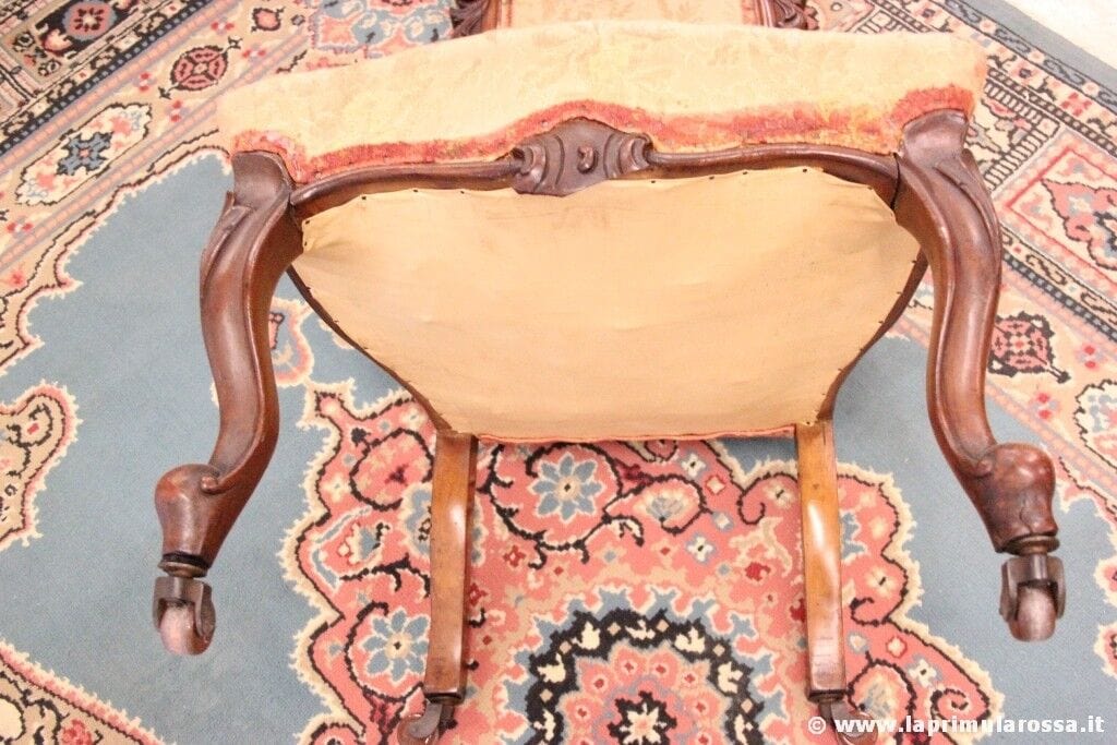 SEDIA INGLESE ANTICA IN LEGNO POLTRONA EPOCA 800 VICTORIAN NURSING CHAIR Arredamento