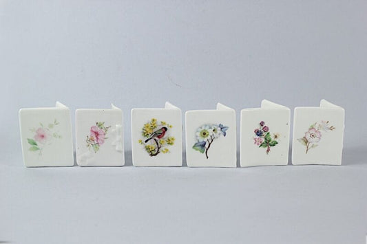 Segnaposto segnatavolo da tavolo vintage inglesi in porcellana bone china fiori Ceramiche e Porcellane