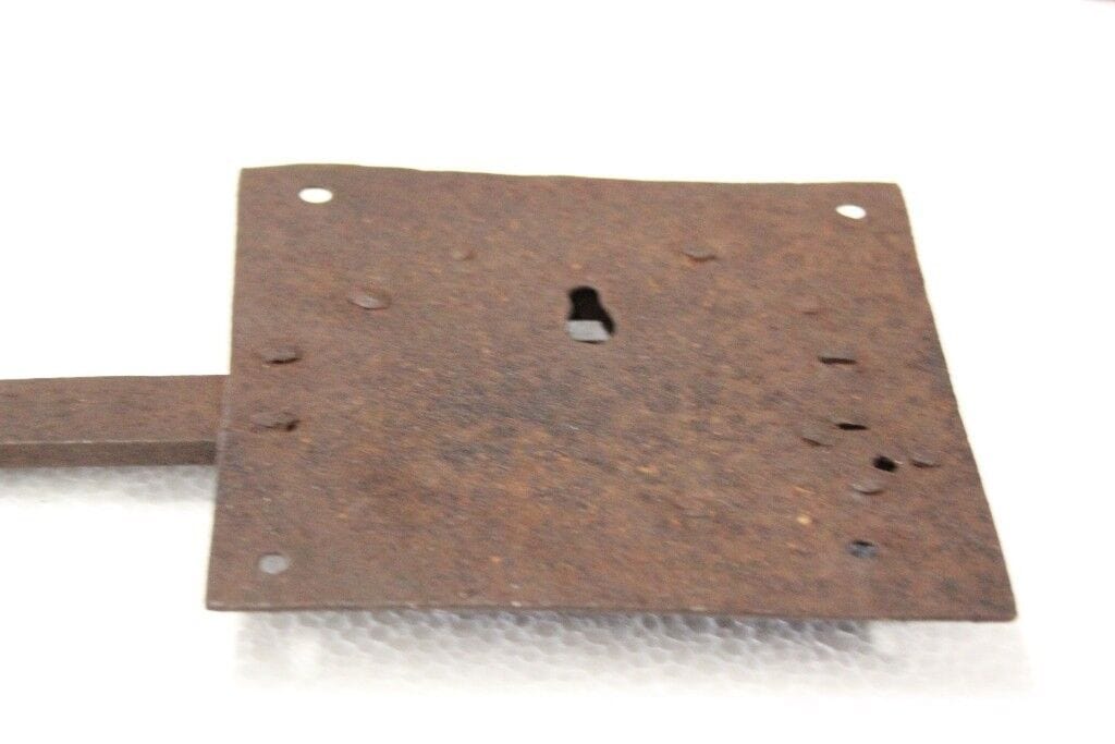 SERRATURA ANTICA IN FERRO PER PORTA O PORTONE - FERRAMENTA D'EPOCA - OLD LOCK Restauro