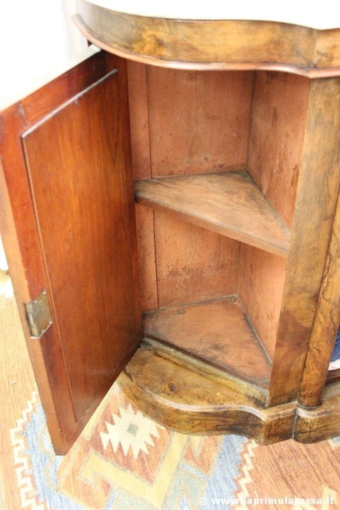 SERVANTE  ANTICA IN RADICA DI NOCE - SIDEBOARD VITTORIANO CON ANTE A SPECCHIO Arredamento