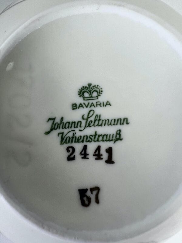 Servizio da caffe antico Bavaria in porcellana anni 40 tazze tazzine a fiori oro Ceramiche e Porcellane