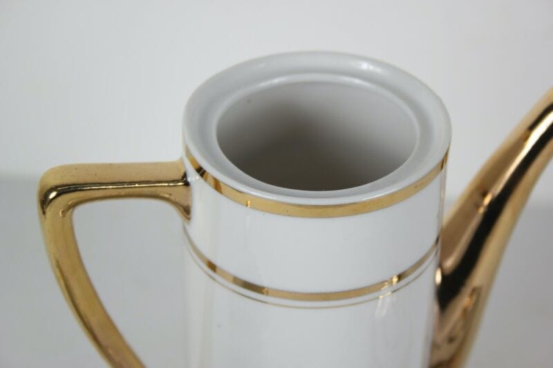 Servizio da caffe antico in porcellana Empire anni 40 tazze tazzine oro 19 pz Ceramiche e Porcellane
