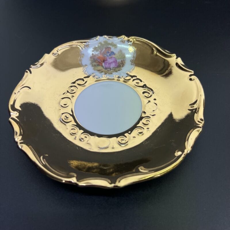 Servizio da tè the antico in porcellana bianca oro zecchino Bavaria set 6 tazze Ceramiche e Porcellane