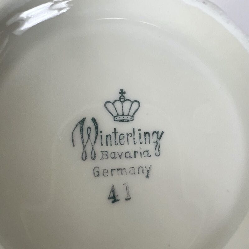 Servizio set da tè the antico in porcellana bianca vintage bavaria motivo fiori Ceramiche e Porcellane