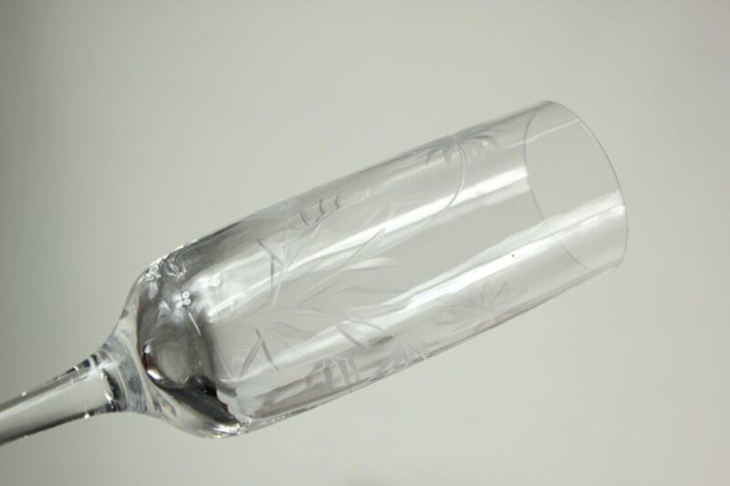 Set Bicchieri vintage a calice in cristallo serigrafato servizio flute di vetro Vetri e Cristalli