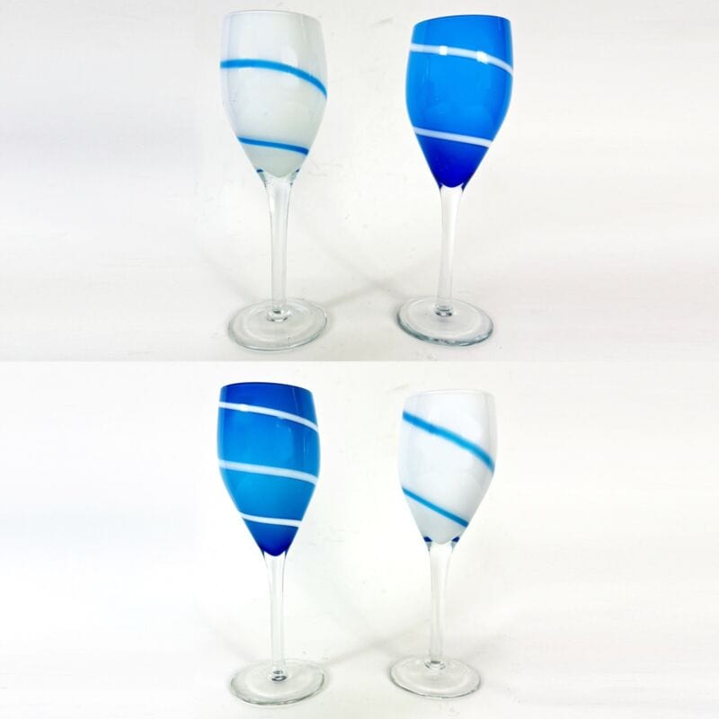 Set Bicchieri vintage in vetro da bibita per aperitivo cocktail prosecco anni 70 Vetri e Cristalli