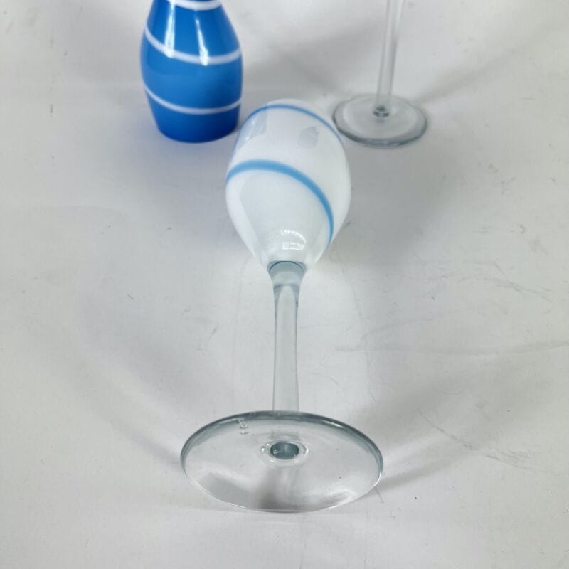 Set Bicchieri vintage in vetro da bibita per aperitivo cocktail prosecco anni 70 Vetri e Cristalli