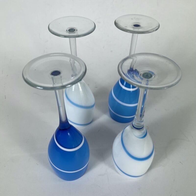 Set Bicchieri vintage in vetro da bibita per aperitivo cocktail prosecco anni 70 Vetri e Cristalli