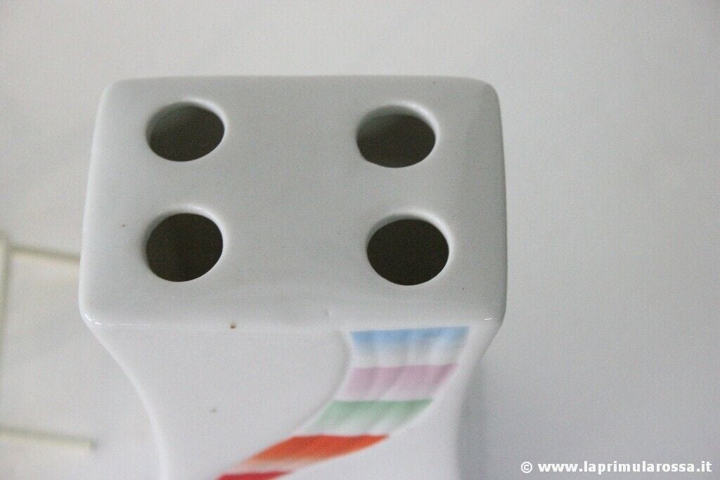 SET DI 4 ACCESSORI DA BAGNO IN CERAMICA CON STRUTTURA IN METALLO CROMATO USATO Other