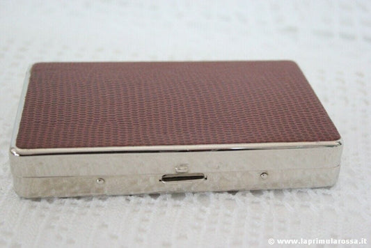 SET DI MANICURE VINTAGE CON ASTUCCIO IN METALLO CROMATO E SIMILPELLE Vintage