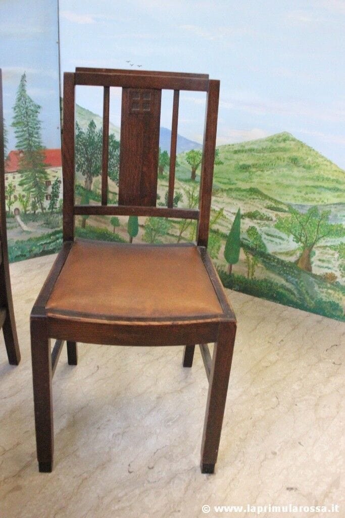 SET DI QUATTRO SEDIE D'EPOCA ROVERE - SEDIA ANNI 40 X TAVOLO DA PRANZO Arredamento