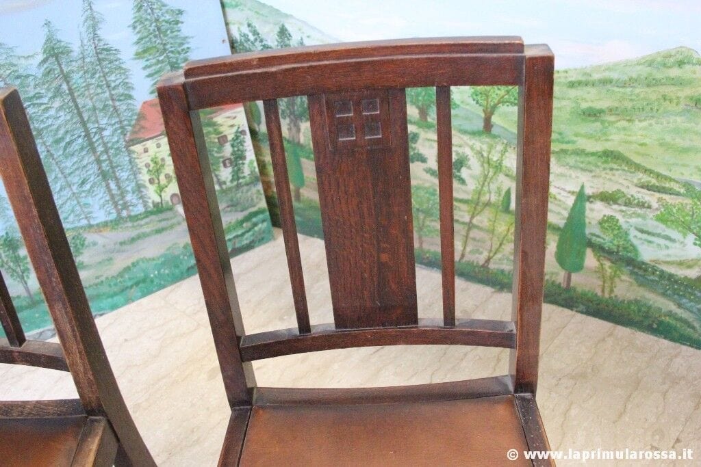 SET DI QUATTRO SEDIE D'EPOCA ROVERE - SEDIA ANNI 40 X TAVOLO DA PRANZO Arredamento