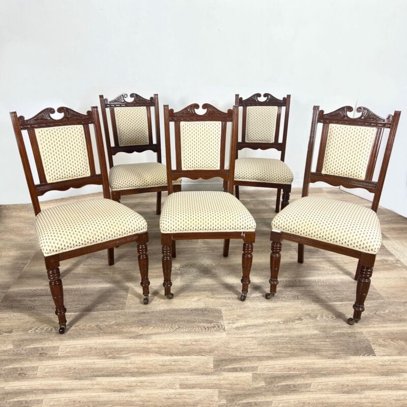 Set di sei Sedie antiche per sala da pranzo inglesi epoca 800 stile vittoriano Arredamento