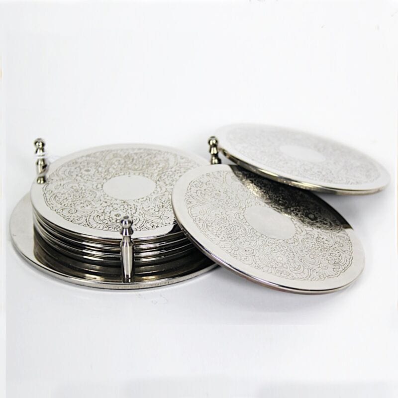 Set di sottobicchieri vintage in argento silver plate sottobottiglia per vino Sheffield & Argento