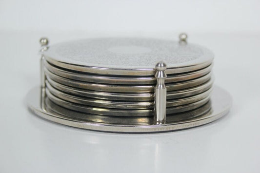 Set di sottobicchieri vintage in argento silver plate sottobottiglia per vino Sheffield & Argento