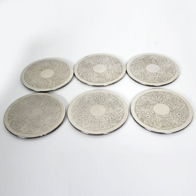 Set di sottobicchieri vintage in argento silver plate sottobottiglia per vino Sheffield & Argento