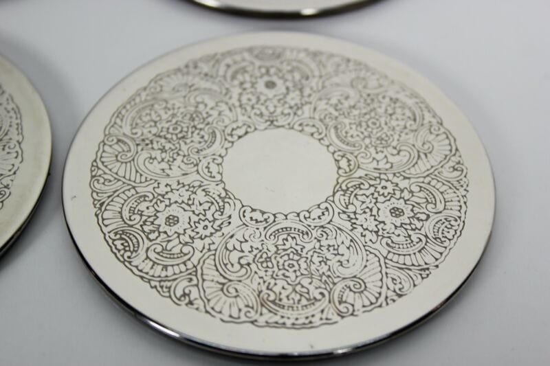 Set di sottobicchieri vintage in argento silver plate sottobottiglia per vino Sheffield & Argento