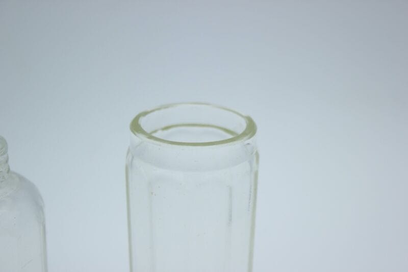 Set di tre boccette vintage porta profumo vetro e silver plate ampolle toilette Sheffield & Argento