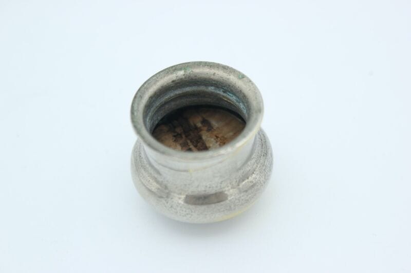 Set di tre boccette vintage porta profumo vetro e silver plate ampolle toilette Sheffield & Argento