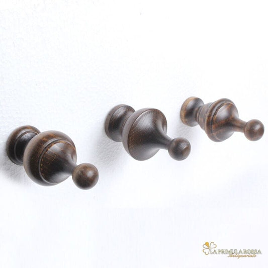 Set pomoli appendiabiti puntali in legno stile antico 800 da parete attaccapanni Complementi d'arredo