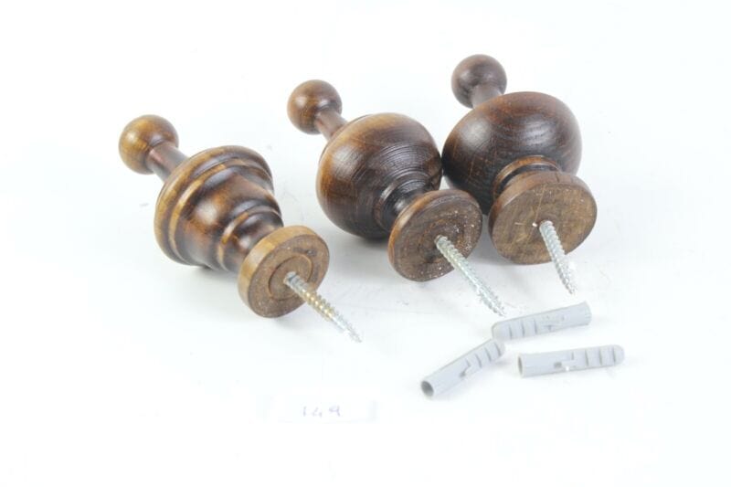 Set pomoli appendiabiti puntali in legno stile antico 800 da parete attaccapanni Complementi d'arredo
