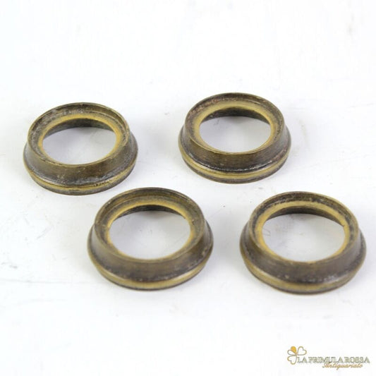 Set rondelle anelli in ottone per ruote rotelle antiche tavoli sedie restauro Restauro