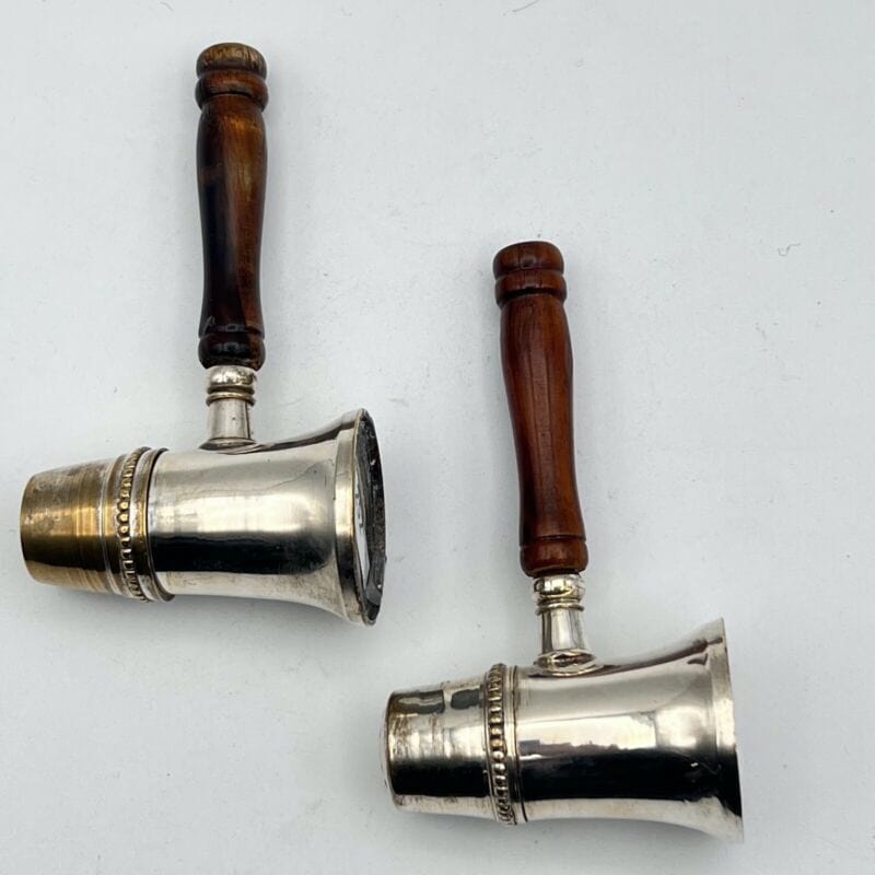 Set sale e pepe in argento silver plated stile antico con manico in legno Vetri e Cristalli