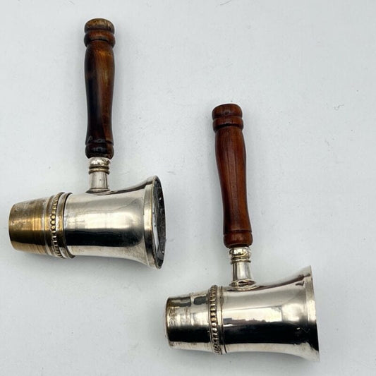 Set sale e pepe in argento silver plated stile antico con manico in legno Vetri e Cristalli