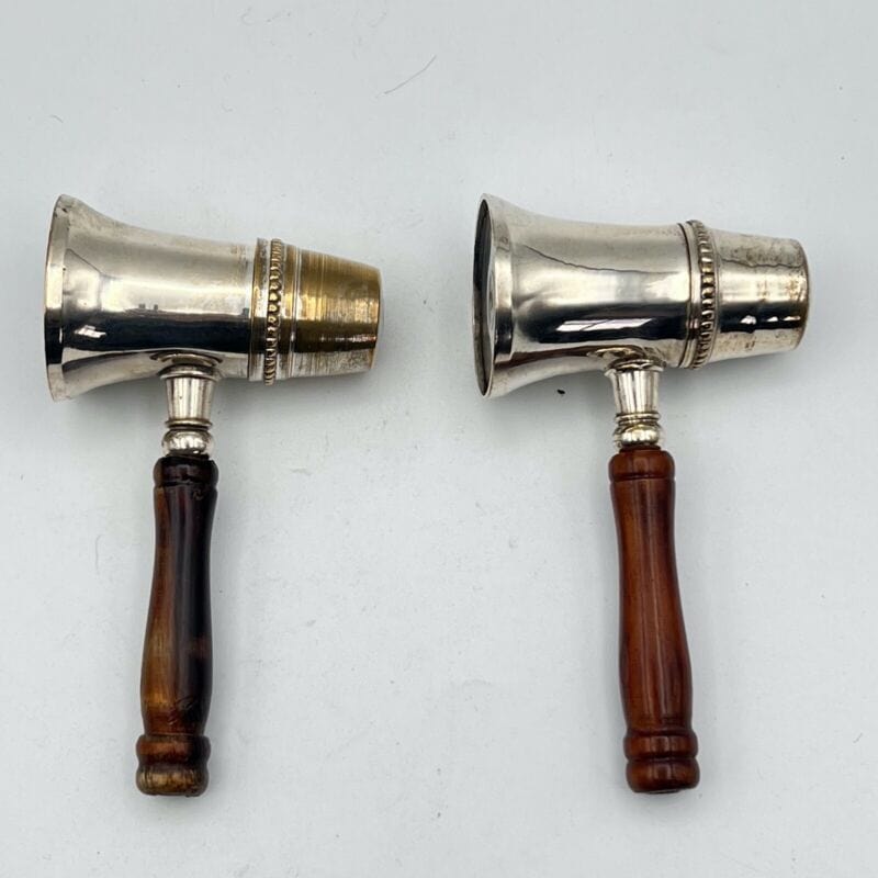 Set sale e pepe in argento silver plated stile antico con manico in legno Vetri e Cristalli