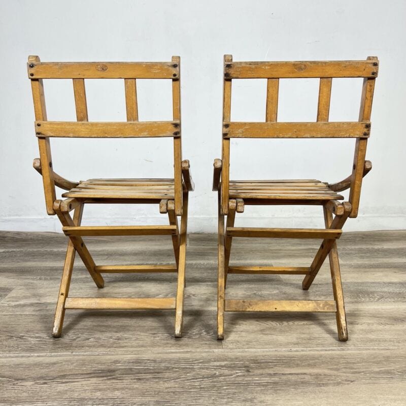 Set Sedie vintage pieghevole richiudibile sediolina in legno bambino da giardino Arredamento