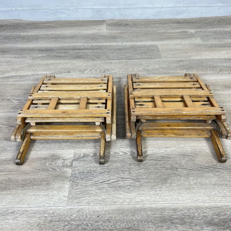 Set Sedie vintage pieghevole richiudibile sediolina in legno bambino da giardino Arredamento