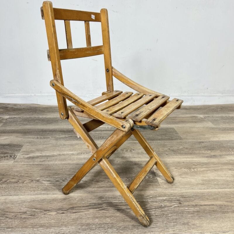 Set Sedie vintage pieghevole richiudibile sediolina in legno bambino da giardino Arredamento