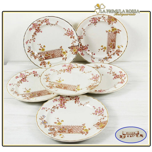 Set servizio di piatti antichi inglesi in ceramica Keeling & Co piatto piano Ceramiche e Porcellane