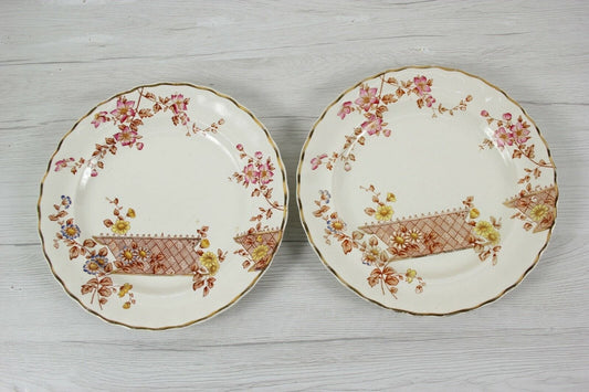 Set servizio di piatti antichi inglesi in ceramica Keeling & Co piatto piano Ceramiche e Porcellane