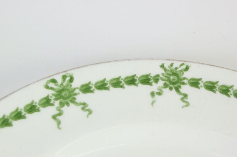 Set servizio di piatti antichi inglesi in porcellana inglese piatto piano verde Ceramiche e Porcellane
