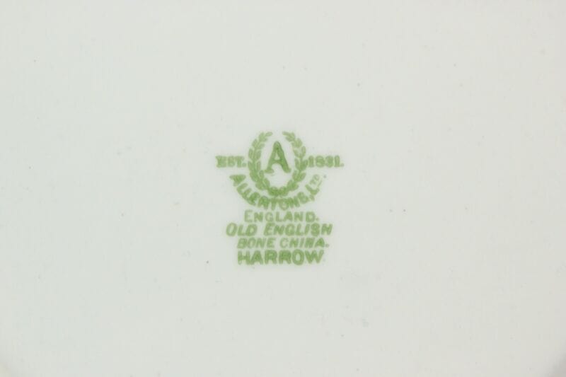 Set servizio di piatti antichi inglesi in porcellana inglese piatto piano verde Ceramiche e Porcellane