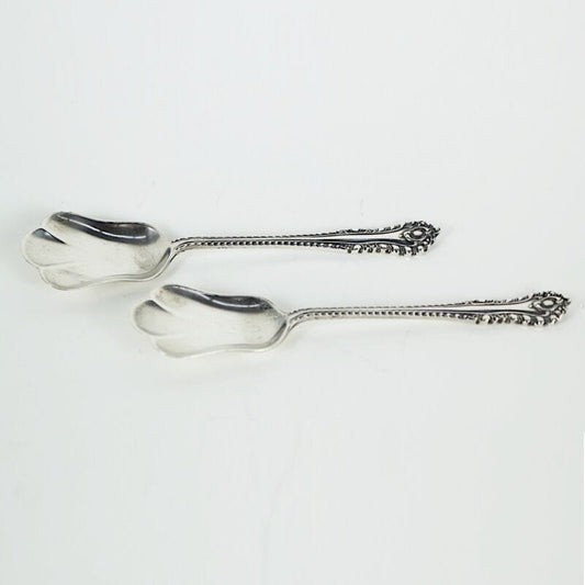 Set servizio di posate antiche in argento cucchiaini cucchiai con astuccio 1915 Sheffield & Argento