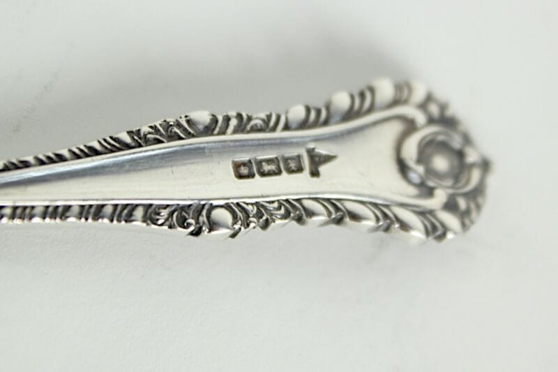 Set servizio di posate antiche in argento cucchiaini cucchiai con astuccio 1915 Sheffield & Argento