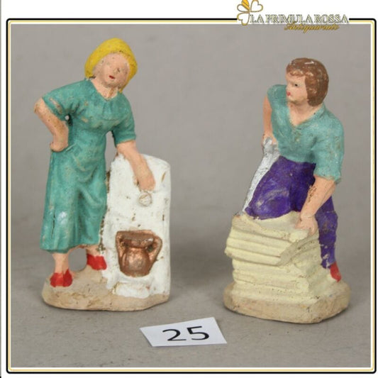 SET STATUINE PRESEPE PRESEPIO ANTICHE IN TERRACOTTA VINTAGE VECCHIE ANNI 50 Ceramiche e Porcellane