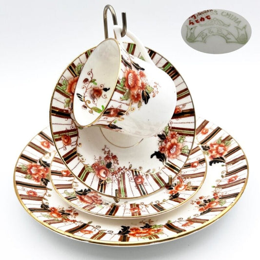 Set Tazzina antica inglese da caffe tè the in porcellana trio piattini piatto Ceramiche e Porcellane