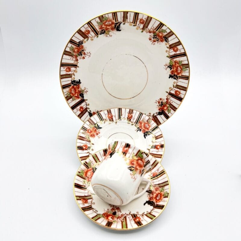Set Tazzina antica inglese da caffe tè the in porcellana trio piattini piatto Ceramiche e Porcellane
