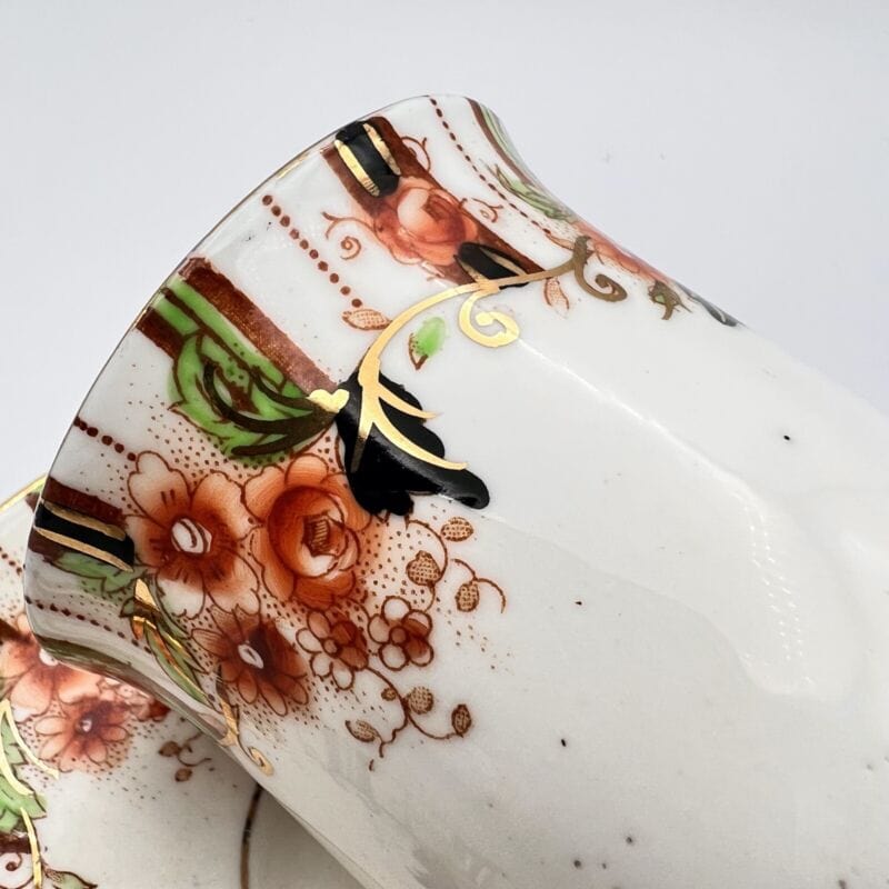 Set Tazzina antica inglese da caffe tè the in porcellana trio piattini piatto Ceramiche e Porcellane