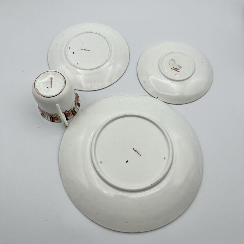 Set Tazzina antica inglese da caffe tè the in porcellana trio piattini piatto Ceramiche e Porcellane