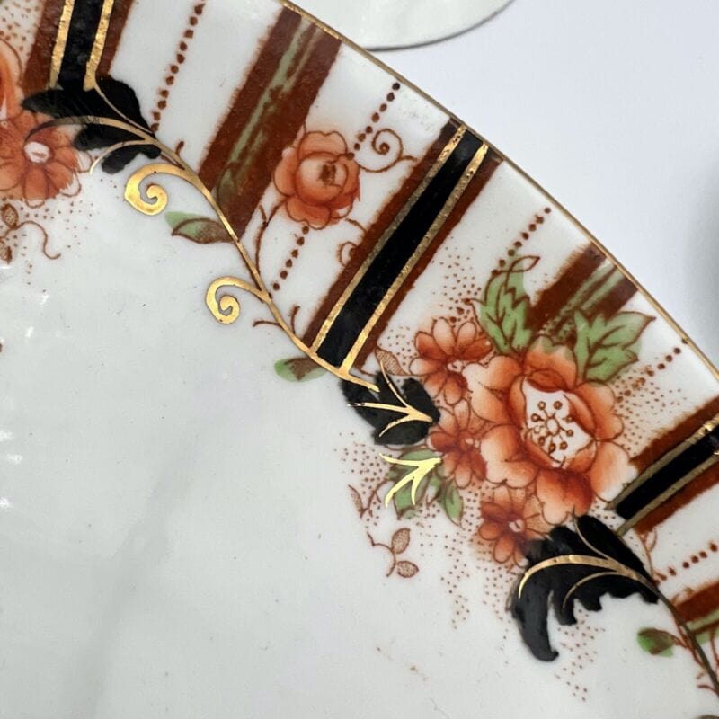 Set Tazzina antica inglese da caffe tè the in porcellana trio piattini piatto Ceramiche e Porcellane