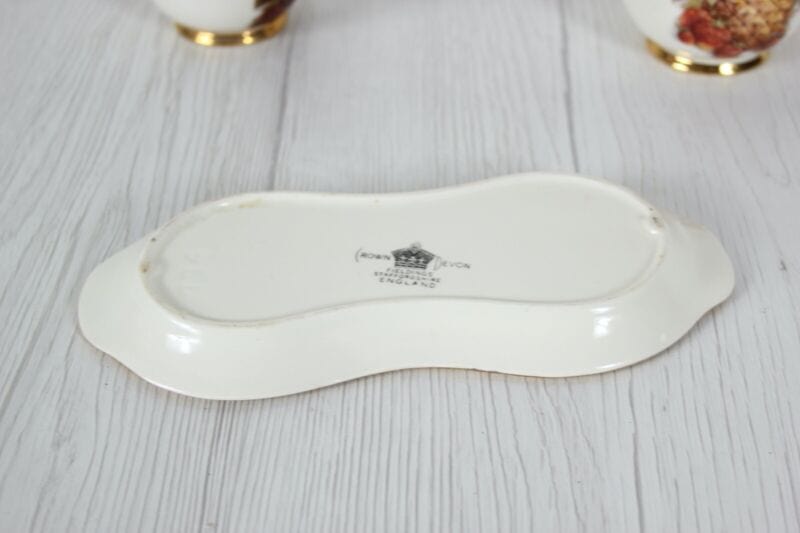 Set zuccheriera e lattiera in ceramica antica crown devon bricco latte ananas Ceramiche e Porcellane