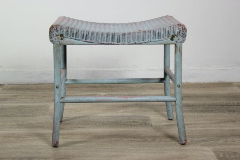 Sgabello panchetta shabby chic  vintage panca in legno bambu seduta in vimini Arredamento