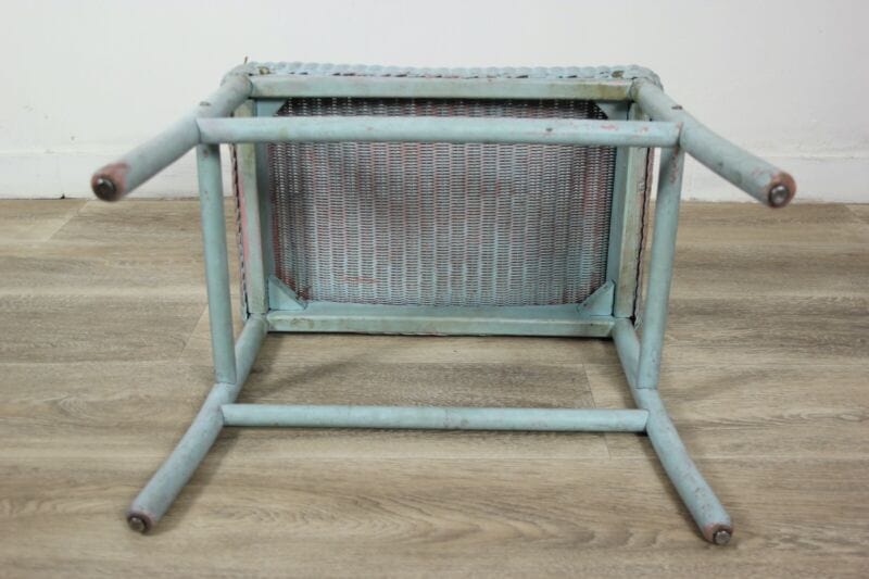 Sgabello panchetta shabby chic  vintage panca in legno bambu seduta in vimini Arredamento